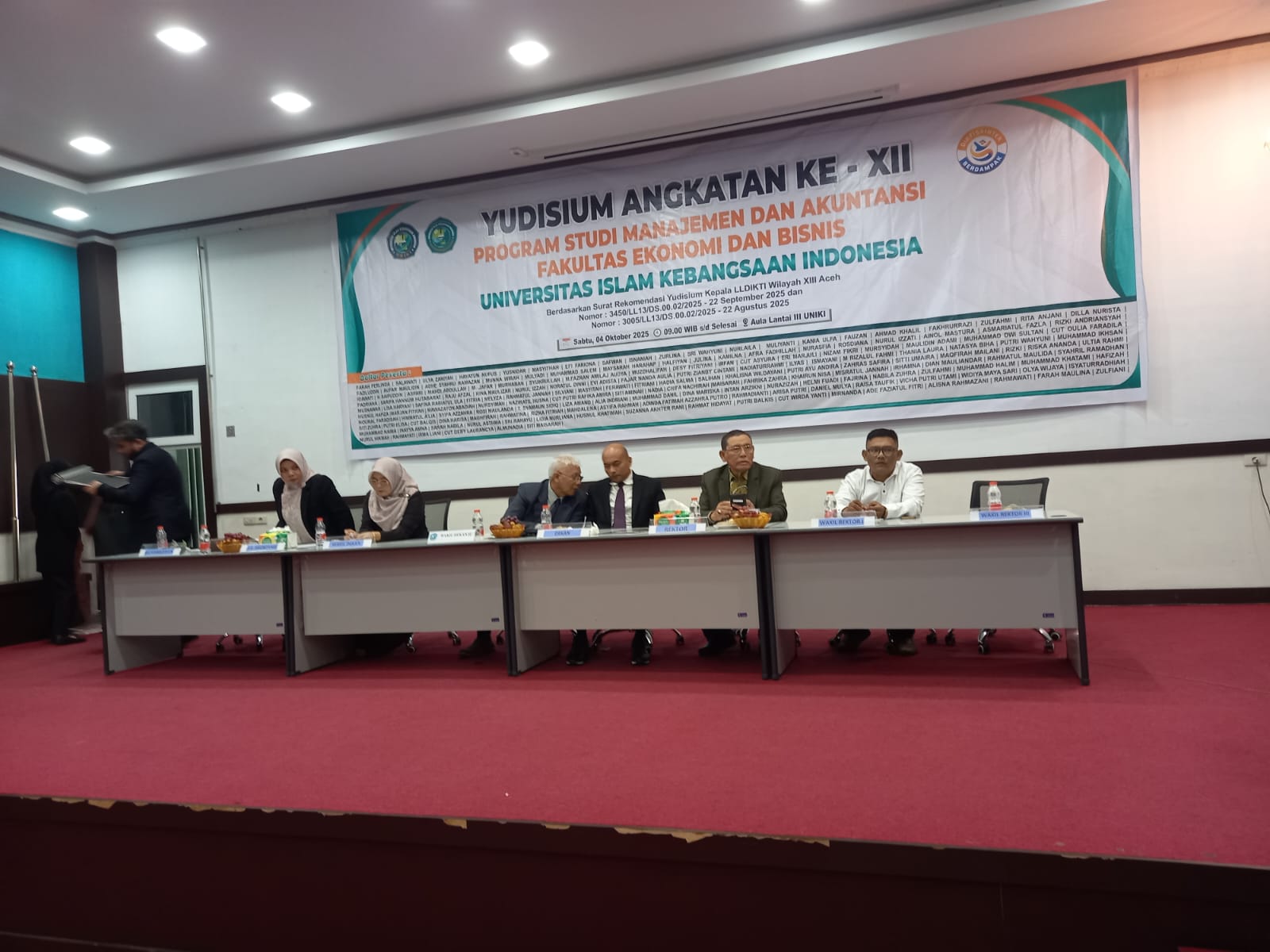Yudisium Angkatan XII Fakultas Ekonomi dan Bisnis Universitas Islam Kebangsaan Indonesia (UNIKI)Bireuen:MengukuhkanLulusan Unggul, Islami, dan Berdaya Saing Global