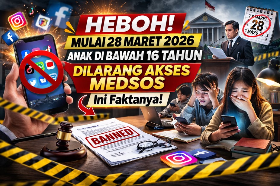 Heboh! Mulai 28 Maret 2026 Anak di Bawah 16 Tahun Dilarang Akses Medsos, Ini Faktanya